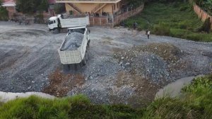 Ep6. Update Landfill Delete Pond Grass Water Near Wall by SHANTUI DH17C3 Pushing with dump truck