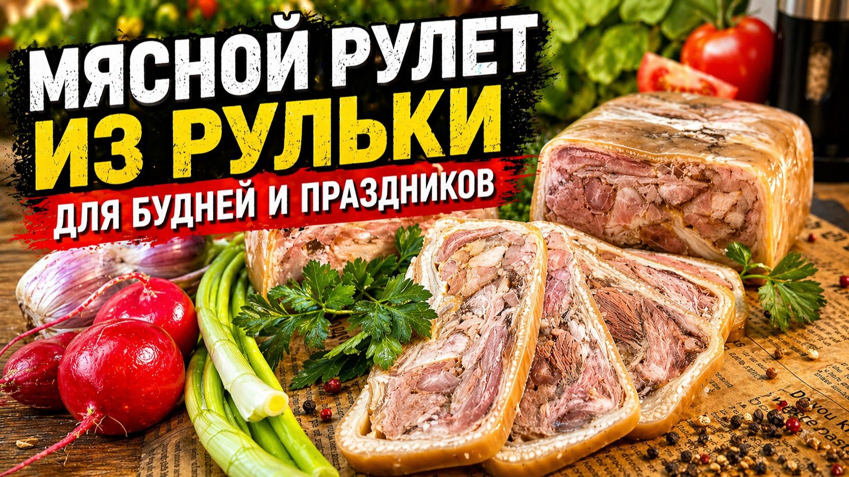 Для будней и праздников! Рулет из свиной Рульки или домашняя ветчина Вкуснятина за копейки!