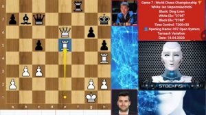 «Stockfishпроанализировал7‑й тур:ЯнНепомнящийпротивДинЛижэня| Чемпионатмирапошахматам|ШахматыFIDE«р