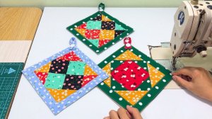 Шьем для кухни: 2 полезные вещи из остатков ткани. Пошаговый МК для тех кто только осваивает пэчворк