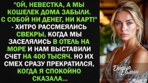 Ой, невестка, а мы кошелек дома забыли. С собой ни денег, ни карт! - хитро рассмеялись свекры!