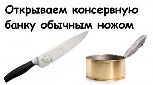 Открыть консервную банку обычным ножом