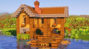 Как построить стартовый дом на берегу озера в Minecraft