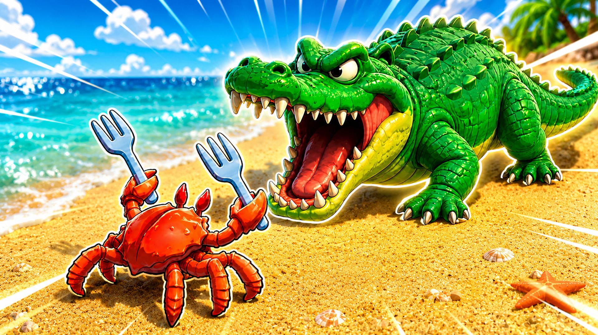 ЭВОЛЮЦИЯ КРАБА НО Я С ВИЛКАМИ ПРОТИВ КРОКОДИЛА В Crab Life: RPG Survival