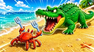 ЭВОЛЮЦИЯ КРАБА НО Я С ВИЛКАМИ ПРОТИВ КРОКОДИЛА В Crab Life: RPG Survival