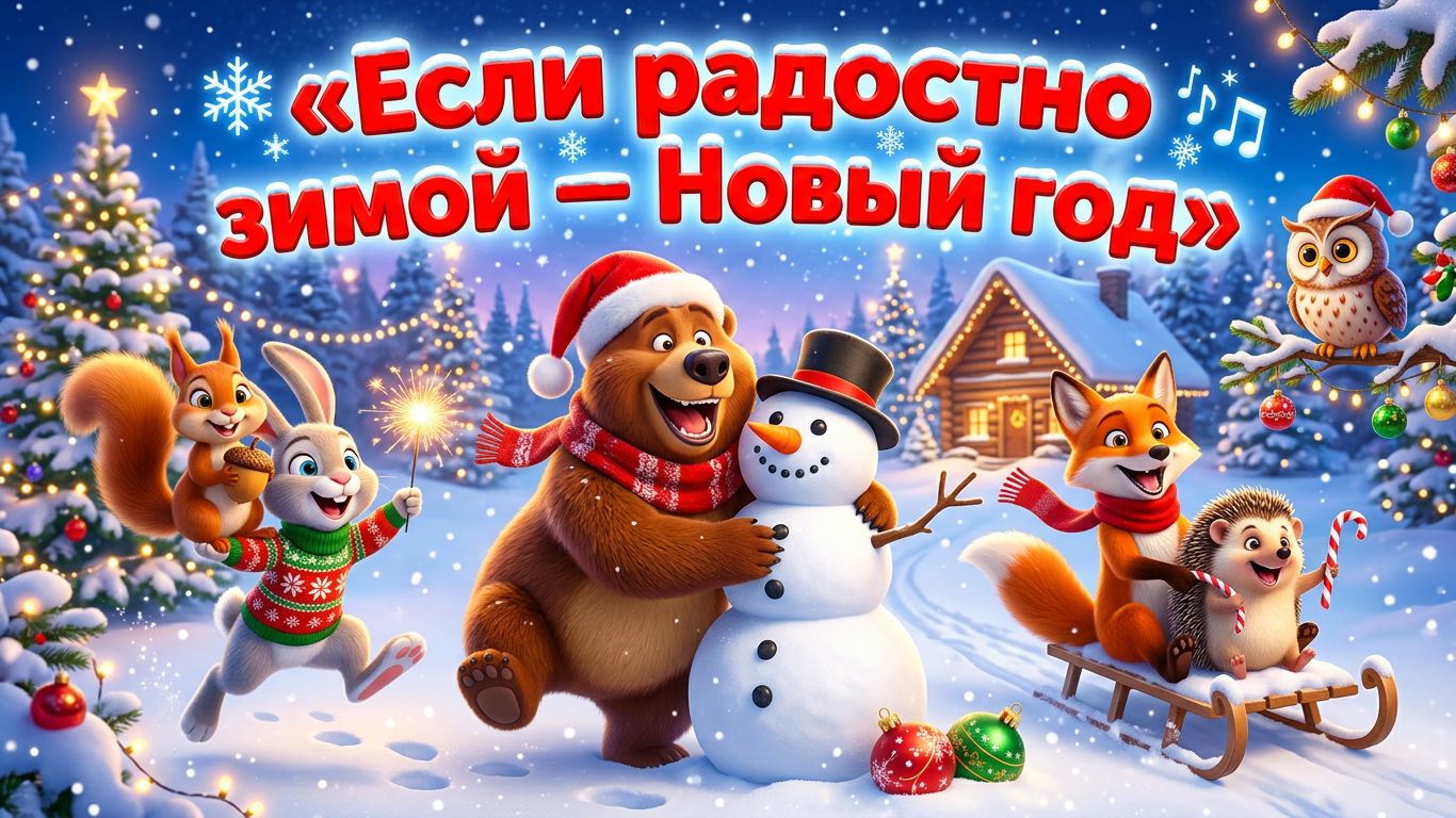 «Если радостно зимой — Новый год» — мульт песенка для малышей