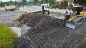 Ep7. Today Update Landfill Delete Pond Grass Forest Water by SHANTUI DH17C3 Pushing with dump truck