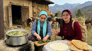 Сельская жизнь в горах Ирана. Выпечка хлеба и ужин