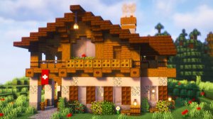 Minecraft: большой горный дом (швейцарское шале)