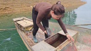 Survival Fishing on a Hydropower Lake  Beautiful Village Girl Daily Life