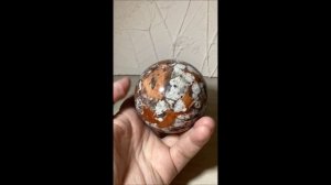 Риолит, яшма цветочная, снежная сфера 74 мм