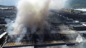Видео пожара на рынке Лира от МЧС. Пожар 10 мая 2026года