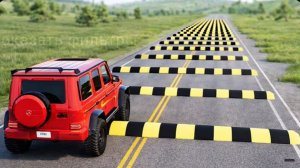 «Машины против 100 подряд лежачих полицейских» №11 в BeamNG Drive!
