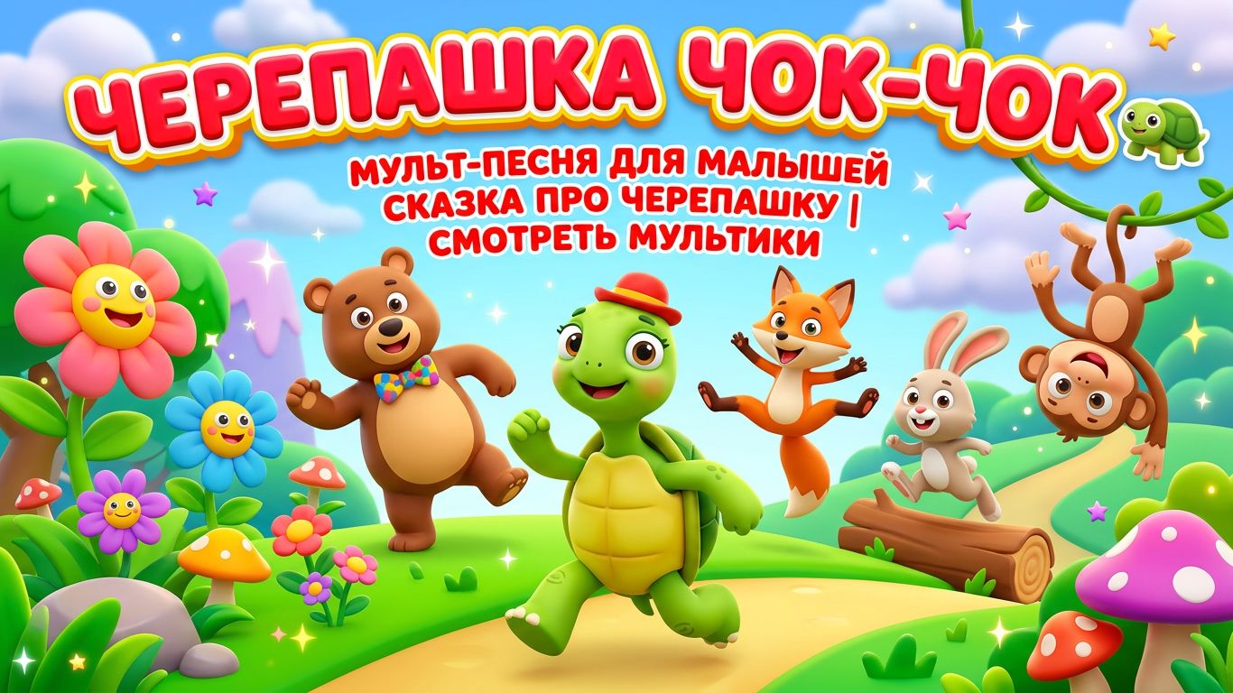 Черепашка Чок-чок 🐢 Мульт-песня для малышей | Сказка про черепашку | Смотреть мультики