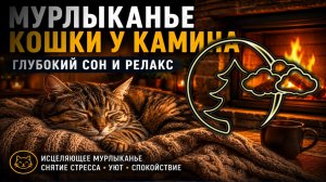 🐱 Мурлыканье кошки у камина — глубокий сон 💤 релакс и снятие стресса
