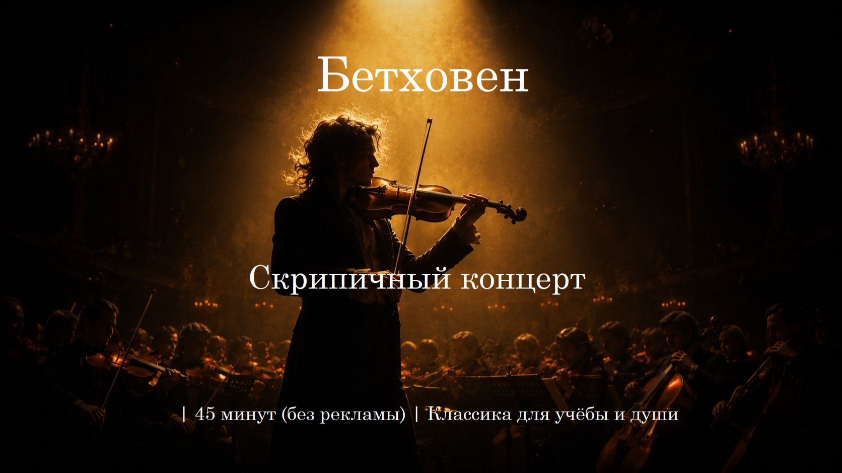 🎻 Бетховен – Скрипичный концерт | 45 минут (без рекламы) | Классика для учёбы и души