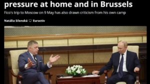 🇪🇺🇸🇰 В ЕС недовольны визитом Фицо в Москву,Euractiv

ЕС угрожает Словакии сокращением финансиров
