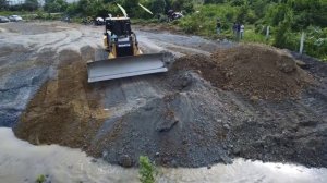 Ep3. Update Landfill Delete Pond Grass Water Nearby Wall by SHANTUI DH17C3 Pushing with dump truck