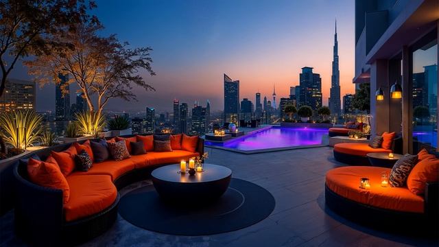 Идеальная чиллаут-музыка — закат в городе с расслабляющей rooftop lounge музыкой