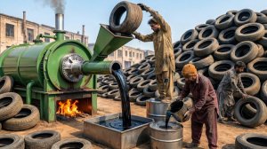 Невероятная переработка! Как старые шины превращаются в нефтяное топливо | Утилизация отходов.