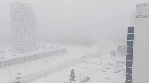 Сильный снегопад и метель в городе Когалыме. ХМАО. 10.05.2026