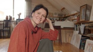 В мастерской художника Елены Цицулиной #Елена_Цицулина #Фреска #Живопись