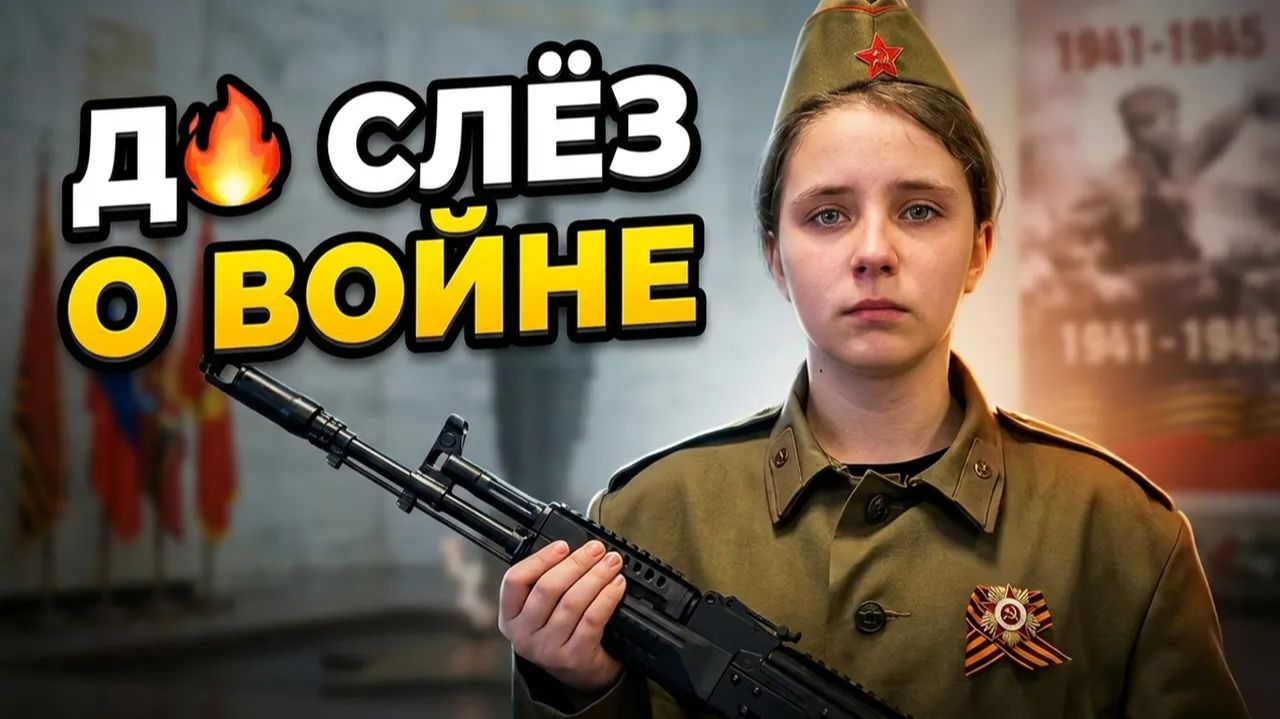 🔥 Девушка с автоматом в руках до слёз читает стихи о войне на День Победы 9 мая Стих про войну 1941