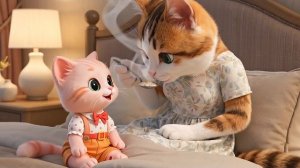 Нежный котёнок заботится о больной маме-кошке после дождливого дня | Согревающая история о кошачьей