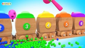 Игрушечный Паровоз и Шарики  Детское образование Учим Цвета и Цифры