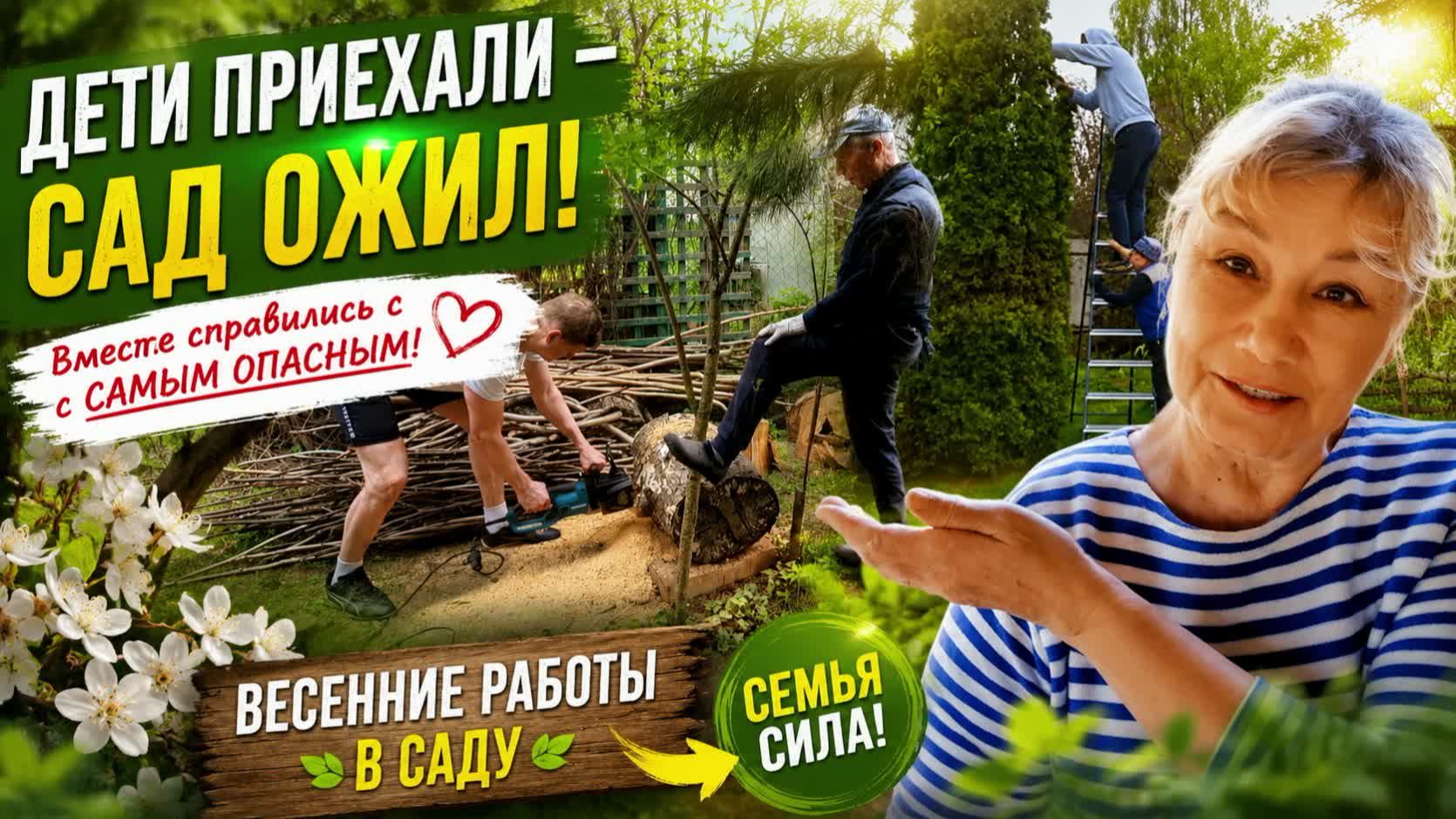 Приехали дети и за день переделали всё самое тяжёлое