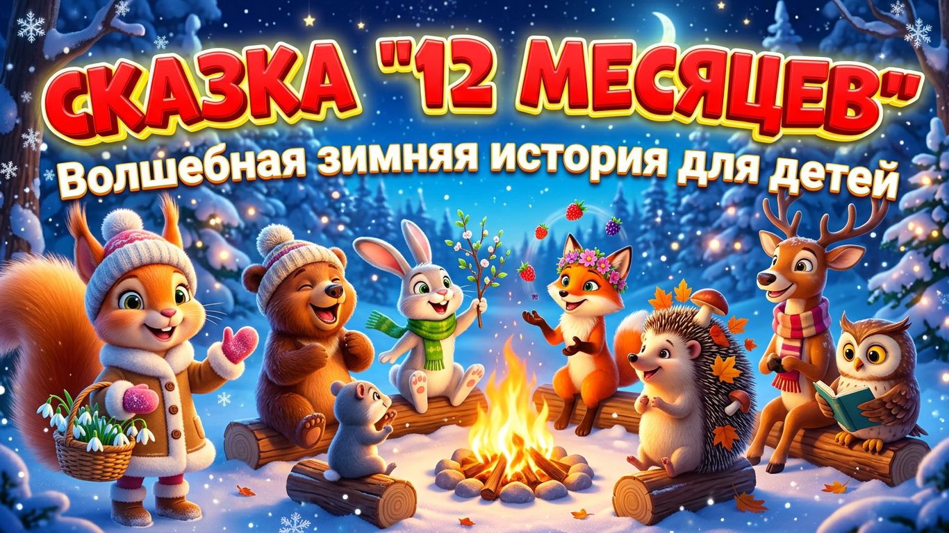 Сказка «12 месяцев» — волшебная зимняя история для детей | Мультфильм, сказка и поучительный сюжет