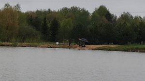 поимка карпа на большом водоёме