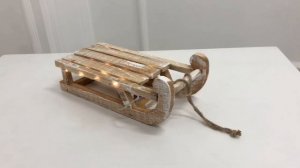 Декоративное украшение САНКИ ЭЛДЕР, дерево, тёплые белые LED-огни, 30 см, батарейки, ACW007930