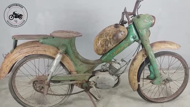 Полная реставрация старого мопеда 1958 года выпуска (стадион "Ява") смотреть онлайн