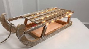 Декоративное украшение САНКИ ЭЛДЕР, дерево, тёплые белые LED-огни, 50 см, батарейки, ACW007940