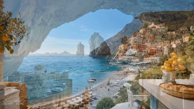 Chill-музыка и итальянские вайбы 🏡🌊 Спокойные виды побережья и безмятежные морские волны