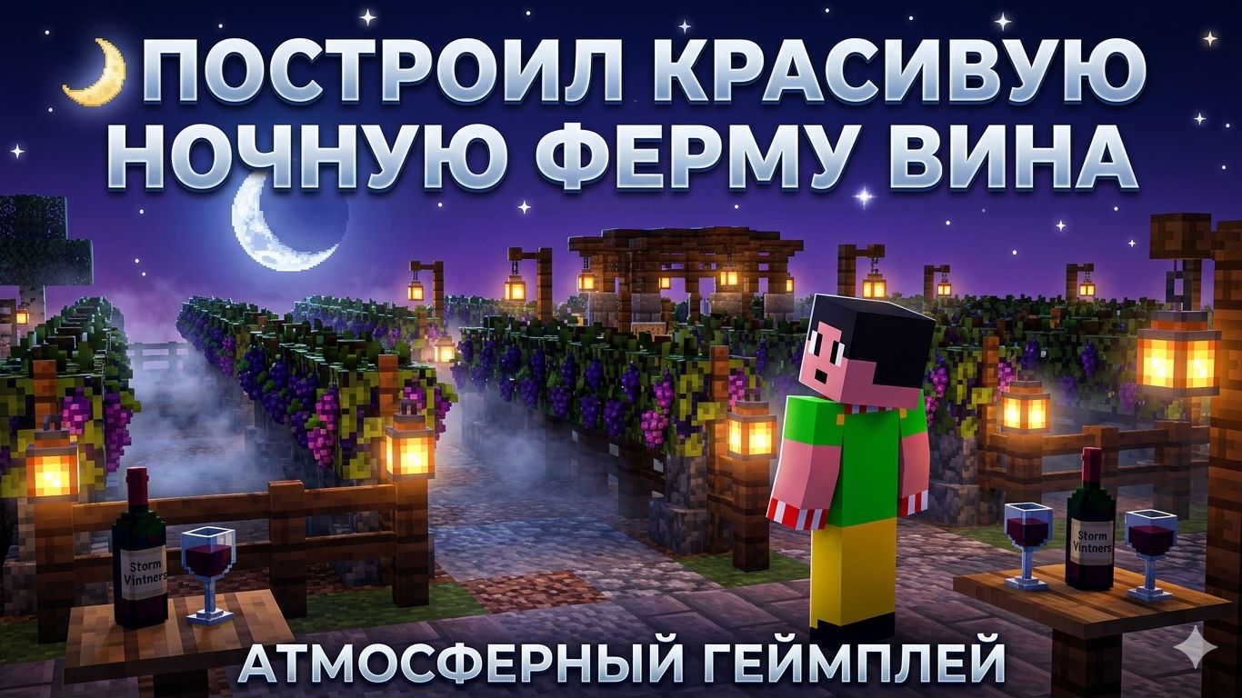 🌙 ПОСТРОИЛ КРАСИВУЮ НОЧНУЮ ФЕРМУ ВИНА в Grow a Garden | Атмосферный геймплей
