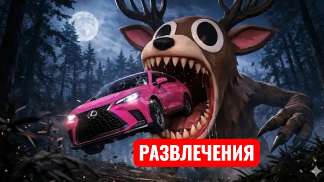 Бортовой грузовик против гигантского оленя. Развлечения. смотреть онлайн