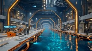 Город на воде  1 час футуристической sci-fi атмосферы океанического города для расслабления  4K