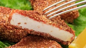 🧀 Жареный сыр ФЕТА в кунжуте | рецепт хрустящей закуски, вкуснее не бывает!