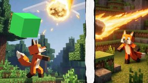 Фокс играет в Minecraft клип