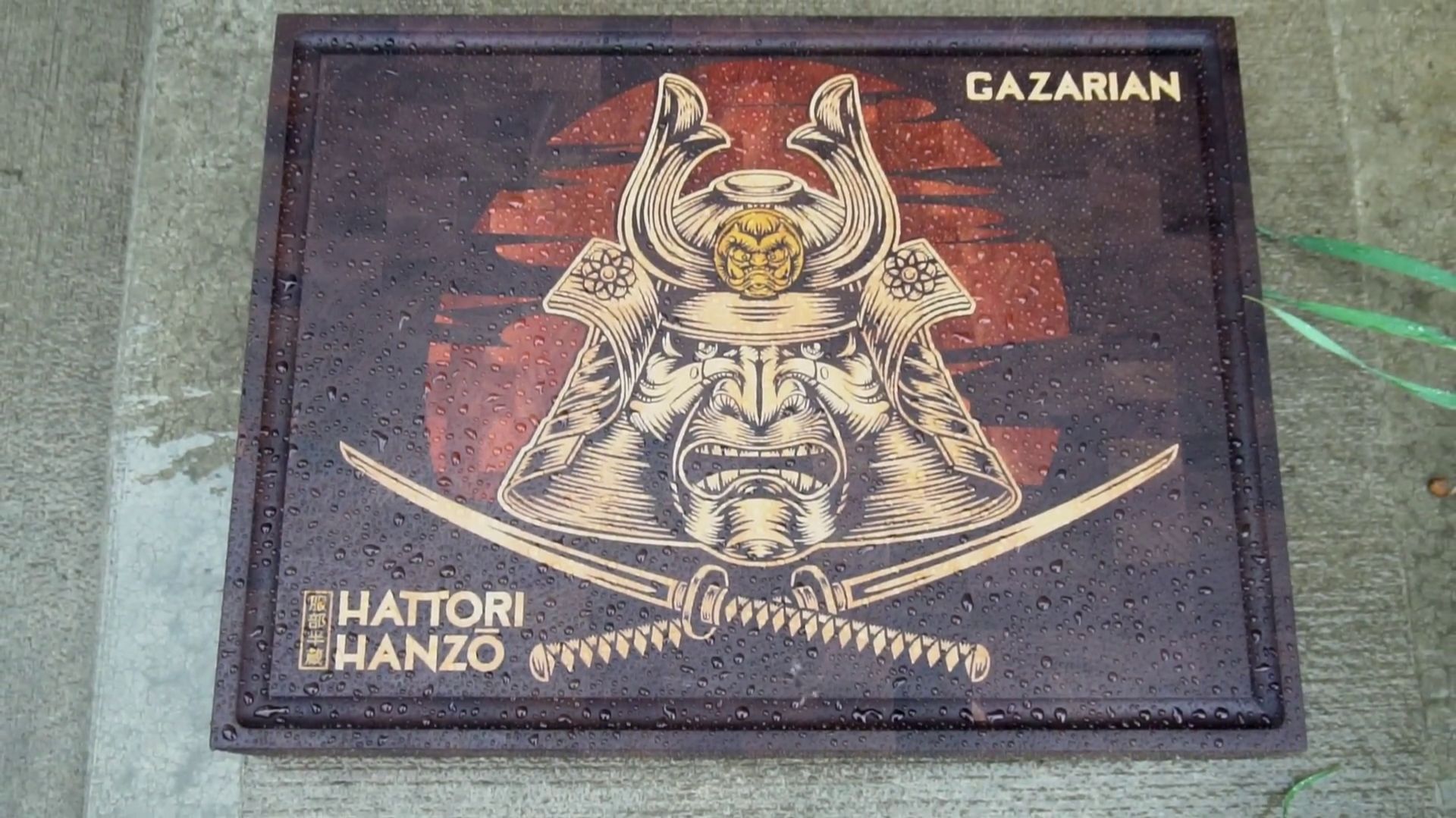 Разделочная доска Hattori Hanzo #2, Инкрустация на станке с ЧПУ