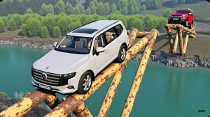 Автомобили против сломанного бревенчатого моста x Глубоководный лучевой драйв 🔥 НЕПРЕВЗ