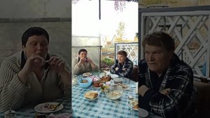 Вкусный ужин после баньки.