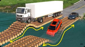 Автомобили против разбитого моста с выбоинами - BeamNG Drive - 🔥 Сборник ULTIMATE Edition
