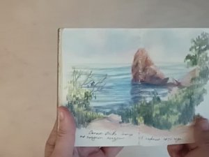 Испытала пленэрный набор карандашей в маленьком блокноте.