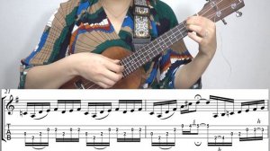 J. S. Bach - Cello suite No. 1 Prelude ukulele Play Along with Tabs.mp4