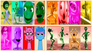 Зелёный Человек Танцует Dame Tu Cosita Music Video Megamix #141-144 в Tiles Hop - NoV