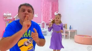 Nastya found a doll and pretends to be a parent