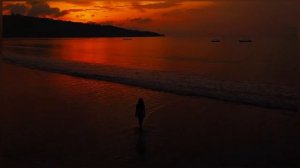 Страсть в каждом шаге: девушка на пляже в час заката.